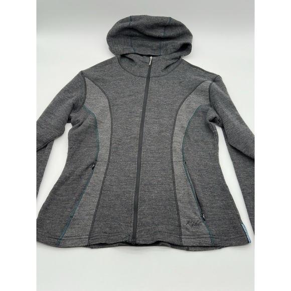 Kuhl Jacket Womens Medium Kozet Gray Wool Blend Sherpa Long Sleeve Hoodie - Picture 1 of 12